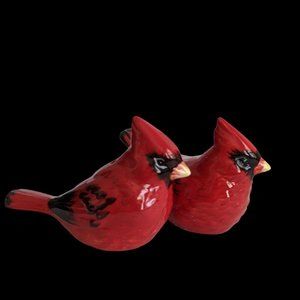 Northern Cardinal Saly& Pepper Shaker Set Ceramic.
